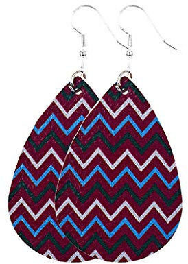 Richo Christmas Leather Earrings Christmas Tree Earrings Leaf Plaid Dangle Earring Faux Leather Teardrop Holiday Earrings for Women