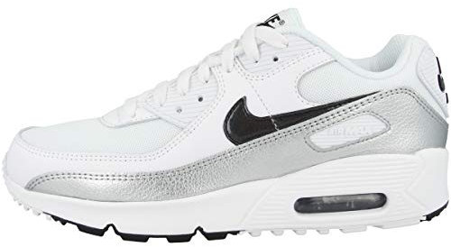 Nike Unisex Children's Low Air Max 90 Trainers (GS), White Black Cz5867 100., 5.5 UK