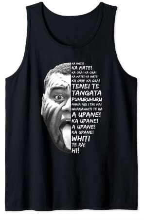 Haka Text Neuseeland Black Maori New Zealand Kiwi NZ Rugby Tank Top