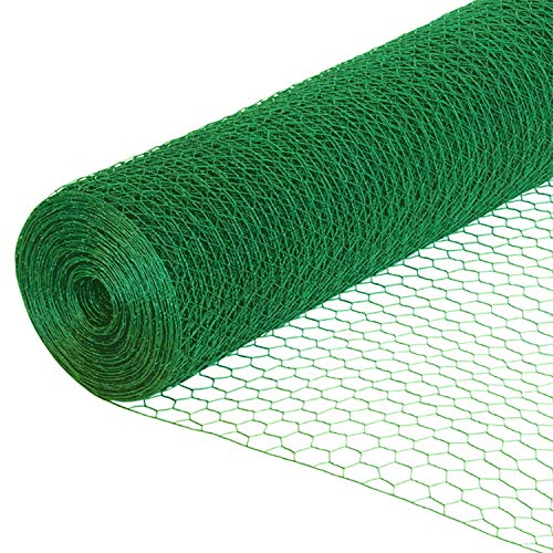 Sechseckdraht grün Volieren Draht Hasendraht Drahtzaun Kaninchendraht Maschendraht verzinkt und grün beschichtet (Höhe 50cm, Länge 10m, Weite 13mm)