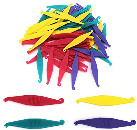 50 Pcs Elastic Rubber Bands Placers Orthodontic Elastic Placers Disposable Orthodontic Elastic Placers for Braces Bands Correction Material Pull Hook Random Color