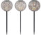 Lindby 3er Set LED Solarleuchte Vilani (spritzwassergeschützt in Alu aus Metall (3 flammig,) - Dekorationsleuchte Solarlampe