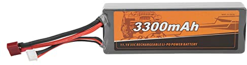RC Lipo Batería, Alta Capacidad 3300mAh, 11.1V 35C, con Enchufe Hembra T para Coches RC 1/10 1/12 1/8 y más