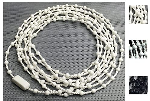 EFIXS Rollokette aus PVC (Bedienkette) – mit Kettenverbinder - Bedienlänge 50 Meter - 4,5 x 12 mm - für Rollos, Jalousien, Lamellenvorhänge, Farbe: Weiss