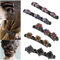 Kolibri Haarspange mit Kristallblume 5 stück Geflochtene Haarspange mit Strasssteinen für Damen Frauen Mädchen Satin Stoff Haarspangen Entenschnabel Haarclips Doppelschicht Haarklammer
