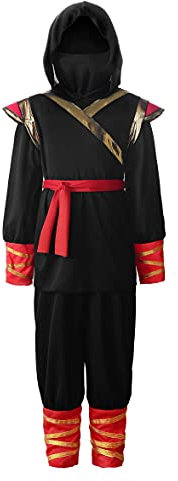 ReliBeauty Déguisement Ninja Costume Ninja Enfant Garçon et Fille,120