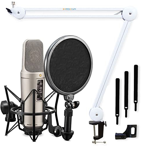 Rode NT2-A Kondensator-Mikrofon Set + keepdrum MS138 WH Mikrofonarm Tisch-Stativ Weiss