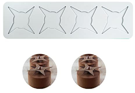 Molde de encaje para pasteles, moldes de Fondant de encaje de silicona, molde de impresión de artesanía de azúcar, decoración de cocina Molecular comestible para pasteles, 4 agujeros Boomerang