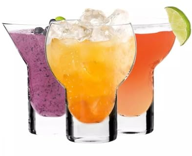 Krosno Lot de 3 verres à cocktail | 190, 150, 200 ml | Collection Shake | Margarita et Martini | Verre durable | Parfait pour la maison, les restaurants et les fêtes | Passe au lave-vaisselle