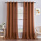 MIULEE Gardinen Vorhänge Schlafzimmer Vorhang Kaffeebraun Gardine Wohnzimmer Leinenoptik Gardinen mit Ösen Fenster Halbtransparent Vorhang Modern Innen Balkontür Küche Vorhänge 140 x 245 cm