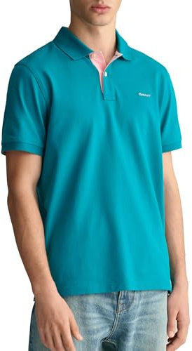 GANT Men's REG Contrast Pique SS Rugger, Ocean Turquosie, M