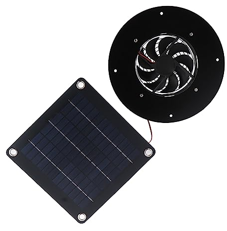 Yusat Kit de ventilateur d'extraction solaire de 22 cm - Ventilateur d'extraction d'air portable de 20 W pour camping-cars, poulaillers, serres, hangars, niches pour animaux domestiques