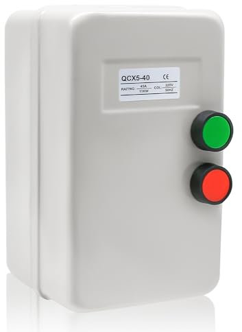 AKZYTUE Magnetic Electric Motor Starter, 220V 11KW 15HP Magnetic Electric Motor Switch, 3 Phase or Single Phase Magnetic Switch Motor Starter for Air Compressor