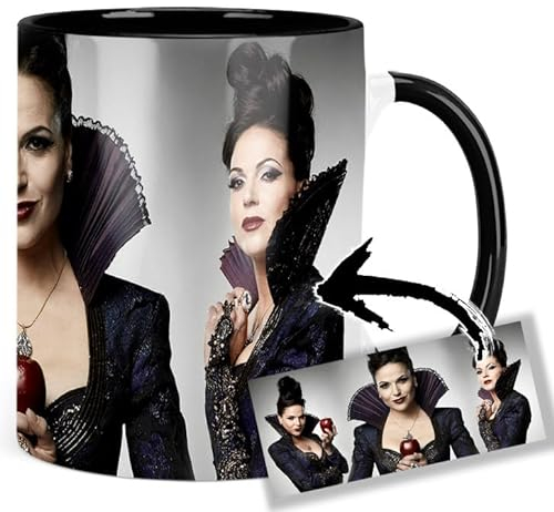 Once Upon A Time Lana Parrilla Regina Mills Tasse Innen & Henkel Schwarz Keramikbecher Mug