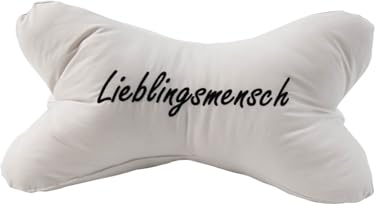 POWER INN Leseknochen groß ca. 44x23cm | Nackenkissen als Buchstütze und Lesekissen | 60° waschbar aus hochwertigem Designer-Druckstoff 100% Baumwolle (Baumwolle, Beige #3)