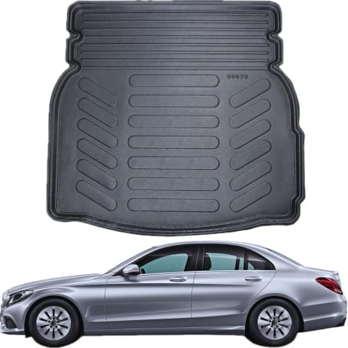 Rizline 3D Kofferraumwanne für Mercedes C Klasse W205 Limousine 2014-2021 | **für umklappbare Rücksitze**, Kofferraummatte aus TPE Gummi, Passgenau, Wasserdicht, Hoher Rand, Rutschfest