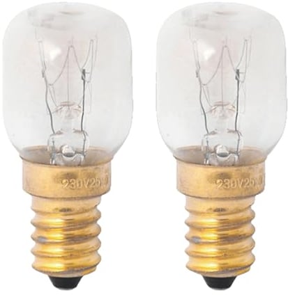 LEDLUX 2 PCS Lampadine Da Forno e Microonde, E14 15W 230V 80 Lumen 2800K, Resistente Alta Temperatura Fino a 300 Gradi (ST25)