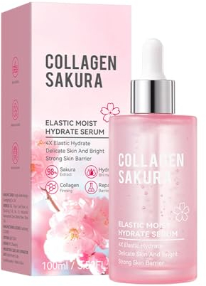Suero De Colágeno, Sérum Facial Antiedad, Sérum Facial Hidratante Antiarrugas, Esencia De Sakura, Ilumina El Tono De La Piel, Rejuvenece El Aceite De Equilibrio De La Piel, 100ml