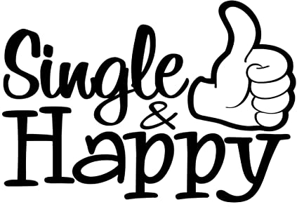 Single & Happy - Allwetter-Aufkleber, Vinyl-Aufkleber, Auto, Laptop, LKW, Werkzeugkasten, Fenster, Tumbler, Boot, Anhänger usw (Limettengrün, 5x6)