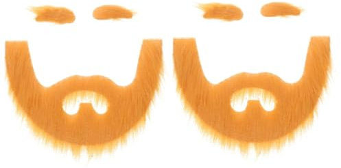 Warmhm 2sätze Halloween Fake Beard Mit Selbstklebenden Augenbrauen Verkleidung Für Kostümpartys Und Festlichkeiten Für Und Andere Anlässe Gelb-braun