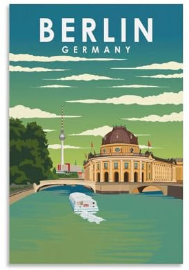 Jdheeh Vintage Berlin Deutschland Reiseposter Leinwand Kunst Poster Wanddekoration Poster 20 x 30 cm