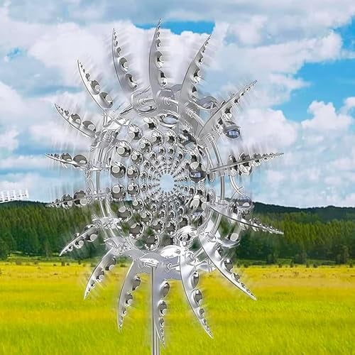 Magische Windmühle Windrad Garten Metall Windspinner Spinner Magische Gartenmühle Windspiel Garten Draußen Stehend Für Terrasse Rasen Garten Innenhof Landschaft Dekoration
