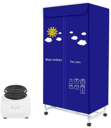 AJIEYMXP - Secador de ropa eléctrica con calefacción de 1000 W, secador de ropa portátil para el hogar, máquina de secado de ropa eléctrica sobre pie, doble capa, protección contra sobrecalentamiento