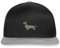 Spreadshirt Dackel Stickerei Snapback Cap, One Size, Schwarz/Grau