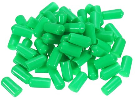 sourcing map 100pcs Rubber End Caps 9.5mm(3/8) ID Screw Protectors Green