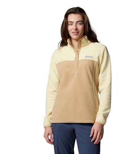 Columbia Benton Springs 1/2 Snap Pull Over 2, Pull Over in pile Donna, Lavaggio Canoa/Limone, M
