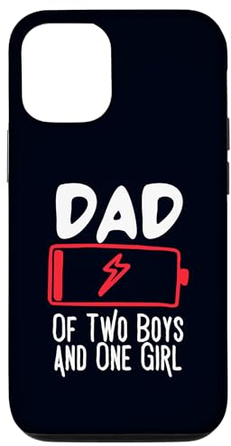 Hülle für iPhone 14 Vater von zwei Jungen und einem Mädchen, Batterie schwach