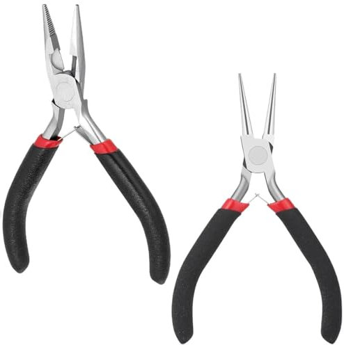 KOQAIIZ 2 Pezzi Dritti Pinza Seeger, Pinze per Anelli di Sicurezza, Snap Ring Pliers, Maniglie Antiscivolo, per Anelli di Sicurezza Sostituzione