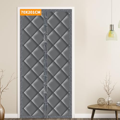 LALAGO Magnet Wärmeschutzvorhang für Türen, 70x200cm Wärmeschutzvorhang, Thermovorhang Kälteschutz, Thermo Türvorhang, Magnet Thermovorhang gegen Kälte und Hitze, Kälteschutz, Winddicht (ohne Fenster)