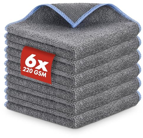 LICARGO Mikrofasertücher Mit 220GSM - Extrem Saugstark und Schonend Weich - 30x30cm Allround Microfasertuch Autopflege - Fusselfreies Poliertuch, Trockentuch Auto - 6 Stück