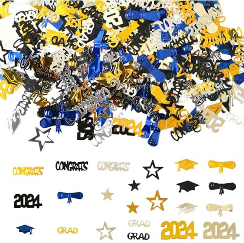 AKTOUR Event Wristbands 1000 Count Black Graduation Confetti Gold Graduation Confetti Blue Graduation Confetti Graduation Party Supplies Party Flags on A String Outdoor (Blue, One Size)