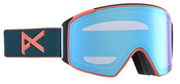 Anon M4S Schutzbrille (zylindrisch) + Bonus-Objektiv + MFI-Gesichtsmaske, Rahmen: Deep Emerald, Linse: variables Blau wahrnehmen