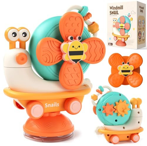 XUNIVERS Saugnapf Spielzeug Baby für Hochstuhl,Saugnapf Spielzeug,Sensorik Montessori Spielzeug ab 1 Jahr,Motorikspielzeug Baby Spielzeug 6 Monate,Geschenk für Jungen Mädchen 7-12 Monate