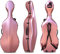 Yinfente Custodia per violoncello 4/4 in fibra di carbonio, manico integrato, ruota, cinturino posteriore, portatile, custodia rigida leggera e impermeabile, bel regalo per le vacanze (oro rosa)