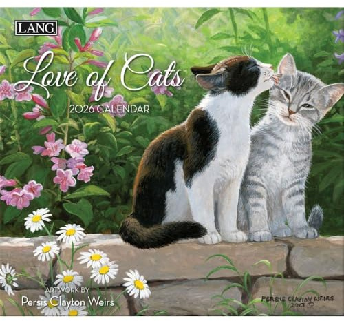 Lang Companies, Love of Cats Wandkalender 2026 von Persis Clayton Weirs, 34 x 30 cm, 12-Monatskalender mit gehefteter Bindung