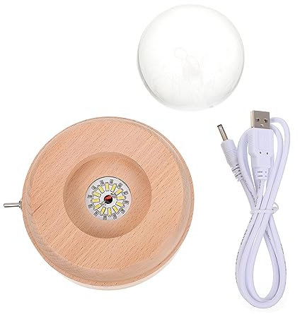 Alipis 1 Stück Box Kristallkugel Spieluhr Ghibli Dekokugeln Kristalldekor Spieldosen LED 3D Projektionslicht Nussknacker Klare Kugel Lichttafel Discokugel Licht Buche Und Kristallkugel