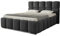 AGMAT-FURNITURE POLSTERBETT Luna mit Kopfteil, 180 x 200 cm, Doppelbett mit Bettkasten und Lattenrost aus Metall, Boucle Stoff: Dunkelgrau