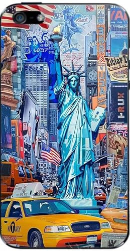 Cover custodia In Plastica Rigida Compatibile Con Iphone 5S,Design newyork