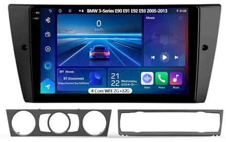Android 15 Autoradio 9 Pollice GPS Navigation per BMW 3-Series E90 E91 E92 E93 2005-2013 Dvd Player Radio Collega e USA Supporto Dab/Controllo del Volante/Bluetooth/Carplay
