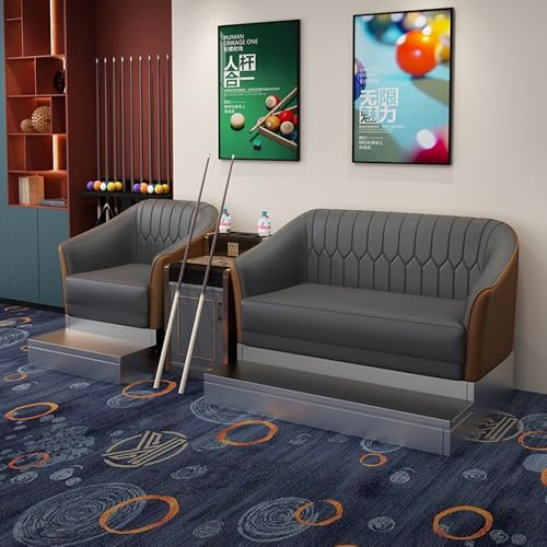 KIBONCY Billard-Sessel mit integriertem Beistelltisch, hochwertiges Sofa-Set Ablagefläche for Getränke und Accessoires, Ledersofa tiefer Sitzfläche(7)