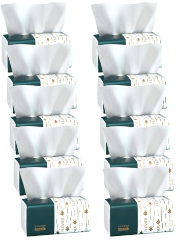300 Sheets Towels - 4 Ply Tissue Tubes for Car | Makeup Remover Dry Wipes, 300 Ct 10/12 Pack | Soft Tissue Sheets, Multi Purpose Hygiene Solution for Nose Face Wiping Home Travel
