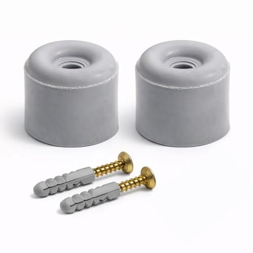 PARENCE. Butée de Porte Petit Format 32mm x 30mm – Lot de 2 – Arrêt de Porte à Visser Sol ou Mur – Protection Porte & Mur – Gris