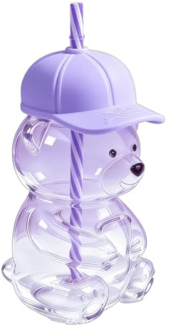 Taza de oso con tapa y popote, taza de vidrio de borosilicato de 20 onzas para bebidas calientes y frías, bonito vaso en forma de oso, regalo a prueba de fugas para el día de San Valentín y vacaciones