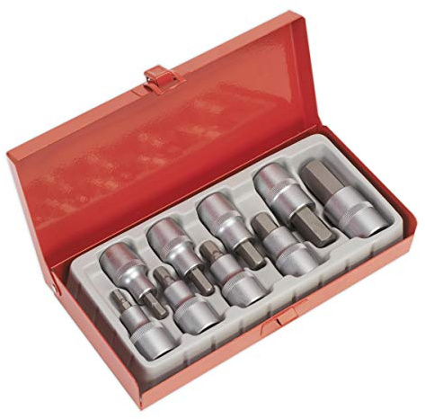 Sealey Ak620 Hex Socket Bit Set 9Pc 1/2Sq Drive