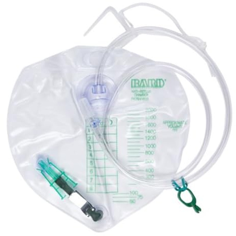 1 Each Single Bedside Drainage Bag - Sterile Capacity 2000ccSingle-hook Hanger (String) Bard Medical Division 154002