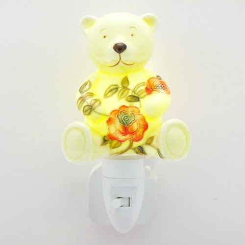 Old Tupton Ware - Pink Rose Design Teddy Bear Night Light FREE UK Delivery